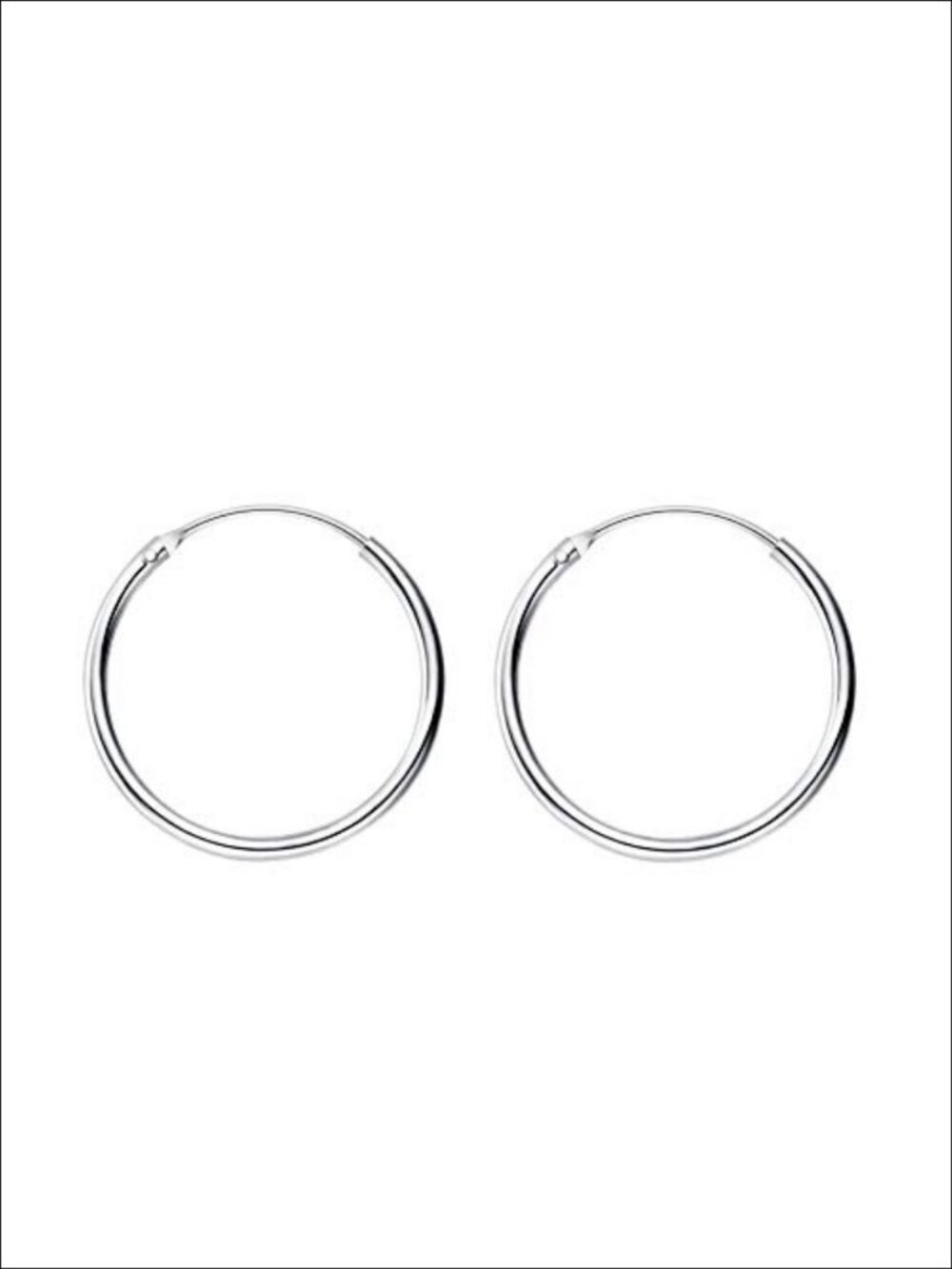 Sterling Silver 925 Endless Hoop Earrings Huggie Cartilage Small Thin